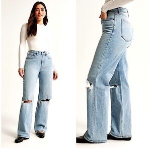 Abercrombie & Fitch Curve Love Ultra High Rise 90s Straight Jeans NEW NWT